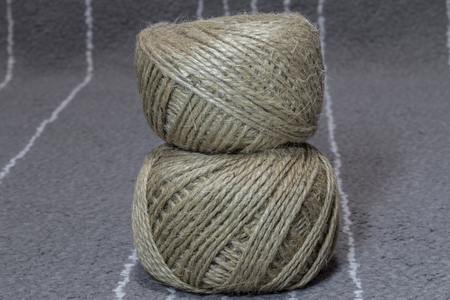 close up hemp rope on the carpetの写真素材