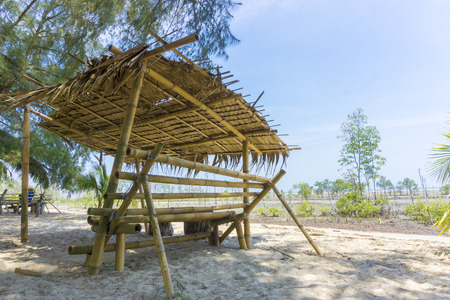 close up, under beachfront cottage in hot weather conditionsの写真素材