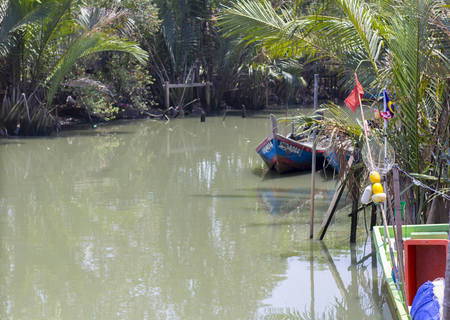 JERLUN KEDAH, MALAYSIA - 19/03/2016: fishing boats in the estuary.のeditorial素材