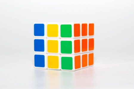 SETIA ALAM, SELANGOR, DEC 30, 2016. Rubik's cube on white backgroundのeditorial素材