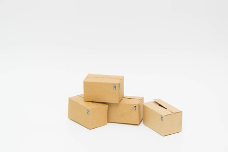 Boxes on white backgroundの写真素材