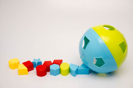 shape sorting ball on white backgroundの写真素材