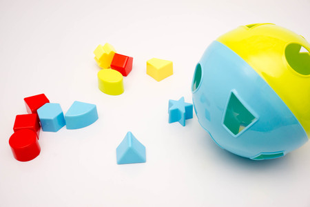shape sorting ball on white backgroundの写真素材