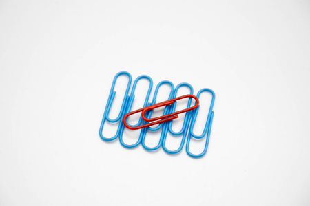 concept leaders use paper clipsの写真素材