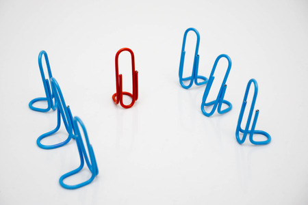 concept leaders use paper clipsの写真素材