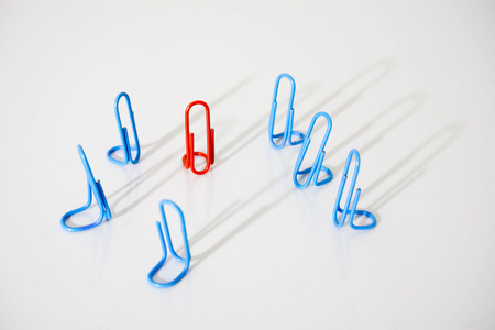 concept leaders use paper clipsの写真素材