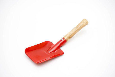 Gardening tools, spade on white backgroundの写真素材