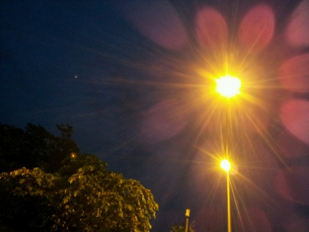 magnificent bright light at nightの素材