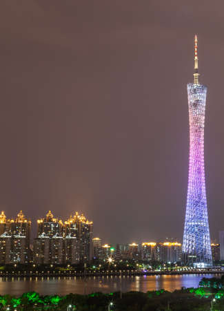 Vertical composition Guangzhou Tower viewsのeditorial素材