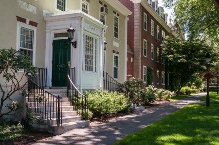 Entrance to the Wilder Hall of the Harvard Business School in Boston, USAのeditorial素材