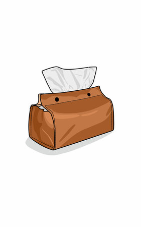 Brown leather tissue box issolated on whiteのイラスト素材