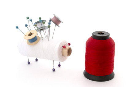 toys thread on a white background isolated over white