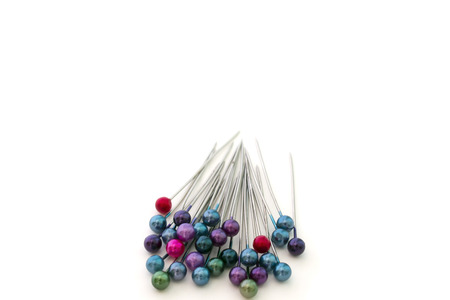 colored pin isolated on white background