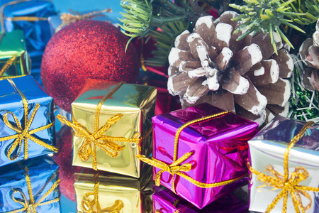 Christmas gifts toys and a bumpの写真素材