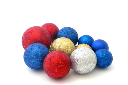Christmas toys on whiteの写真素材