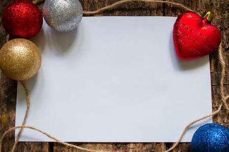 the layout for the letter to Santa Claus or a list of gifts with Christmas toysの写真素材