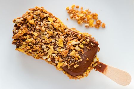 popsicle ice cream on white plate closeup