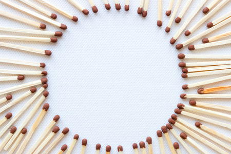 frame in the shape of a circle from matches mockupの写真素材