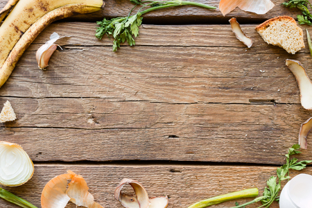 A frame with space for text from food waste mockupの写真素材