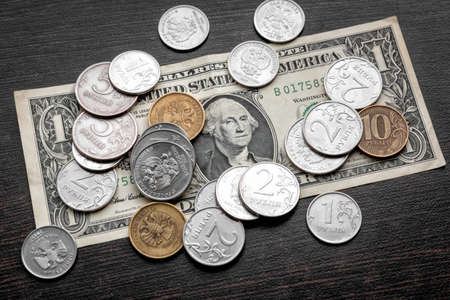 dollar and russian rubles concept economic crisis