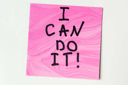 i can do it close up letteringの写真素材
