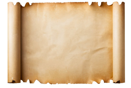 old paper sheet, scroll isolated on isolated backgroundの素材