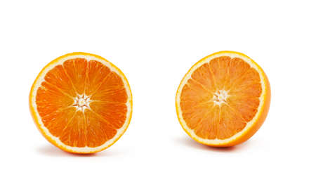 Orange from Sicily Cut Open - Bionda Cultivar - Isolated on White Background