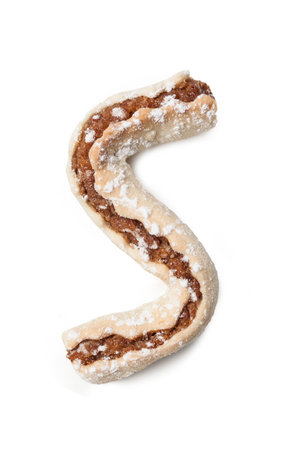 Almond Cookie isolated on whiteの写真素材