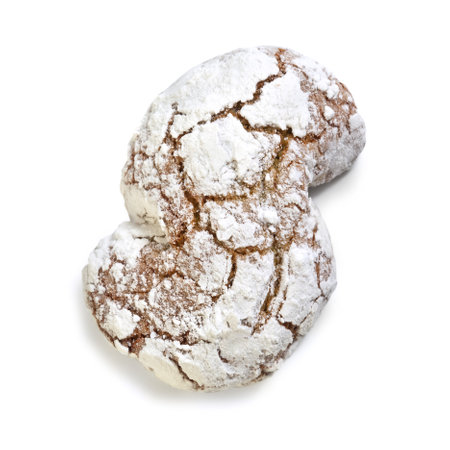 Sicilian Almond Cookies, Pistachio Flavor - "Almond Paste" - Isolated on White Backgroundの写真素材