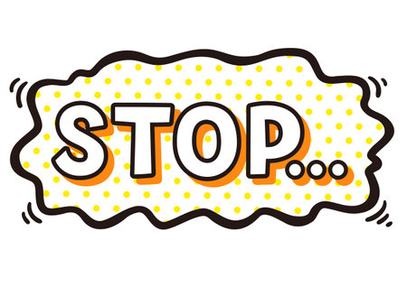 Stop character thick line Mowamowa Moyamoya Comic style Speech bubbleのイラスト素材