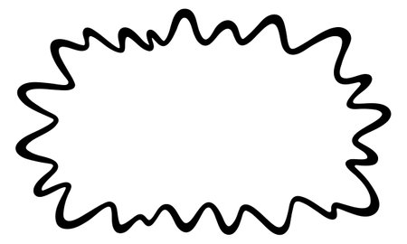 Thick line floating think comic style speech bubble (explosion ver.)のイラスト素材