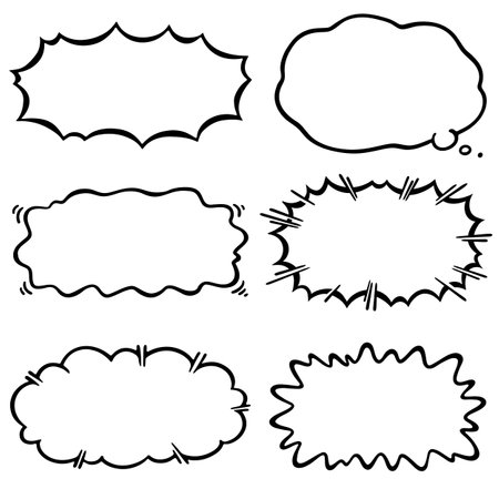 Large speech bubble set for titlesのイラスト素材