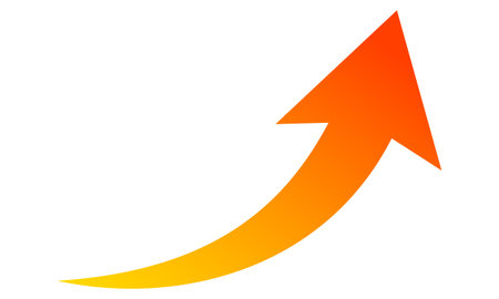 Arrow flat icon. Vector orange symbol. Pictogram is isolated on a white background. Designed for web and software interfaces.のイラスト素材