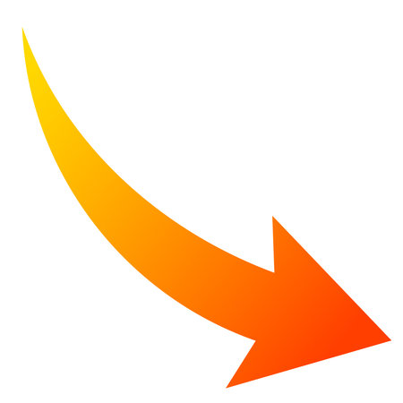 Smooth downward arrow with red gradientのイラスト素材