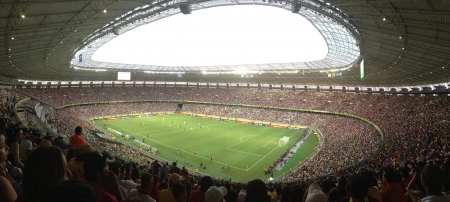 This is Arena Castelo stadium of soccer that will be receive people of world to watch world cup 2014 in Brazilの素材