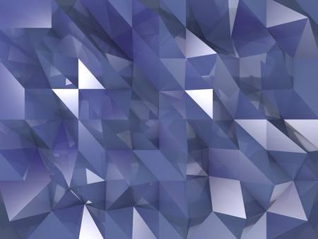 Blue crystals background with reflections and shinning trianglesの写真素材