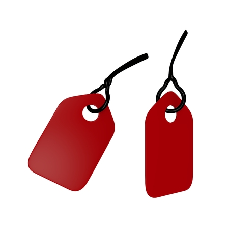 Blank red Labels for discount or promotionの写真素材