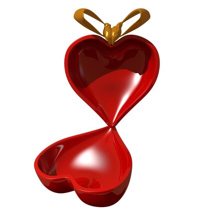 3D Illustration of an opened Heart Shape Box with laceの写真素材