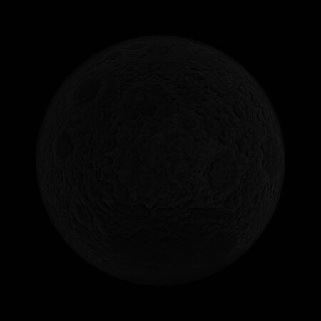 3D Illustration New Moon with bright and surface detailsの写真素材