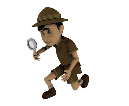 Little Child Adventurer 3D Rendering posesの写真素材