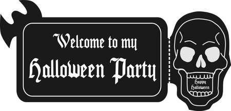 TIcket for Halloween Day Part with a Skull invitationのイラスト素材