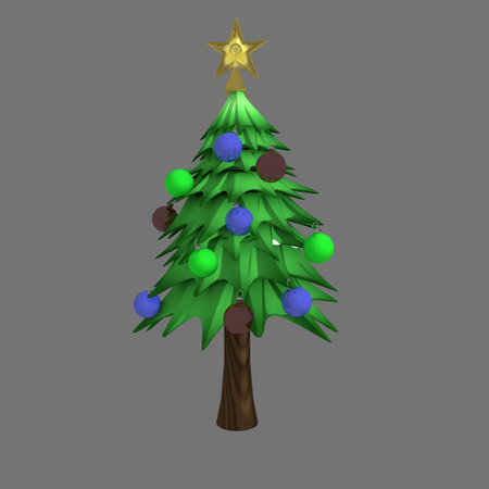 Decorated Christmas Tree Pineの写真素材