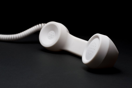 Retro telephone with cable cordの写真素材