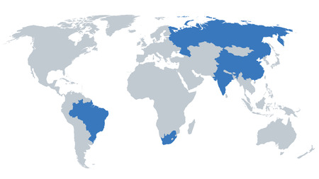 World Map BRIGS Countries EPS8 Vectorのイラスト素材