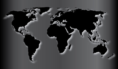 Black World Map Vector Illustrationのイラスト素材