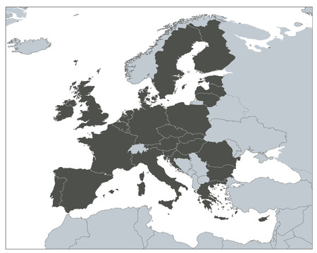 Europe Map EU Coutries - Gray EPS8のイラスト素材