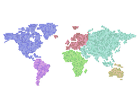 World map continents dotsのイラスト素材