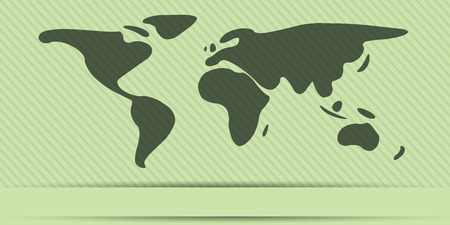 World map of continents freestyle EPS 10, Ecology Greenのイラスト素材