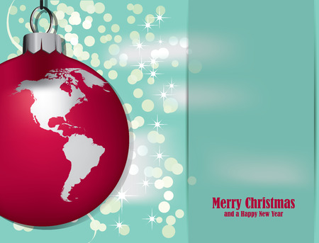 Christmas Card with Christmas decorationsのイラスト素材