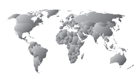 World Map Countries Gray linear gradientの写真素材